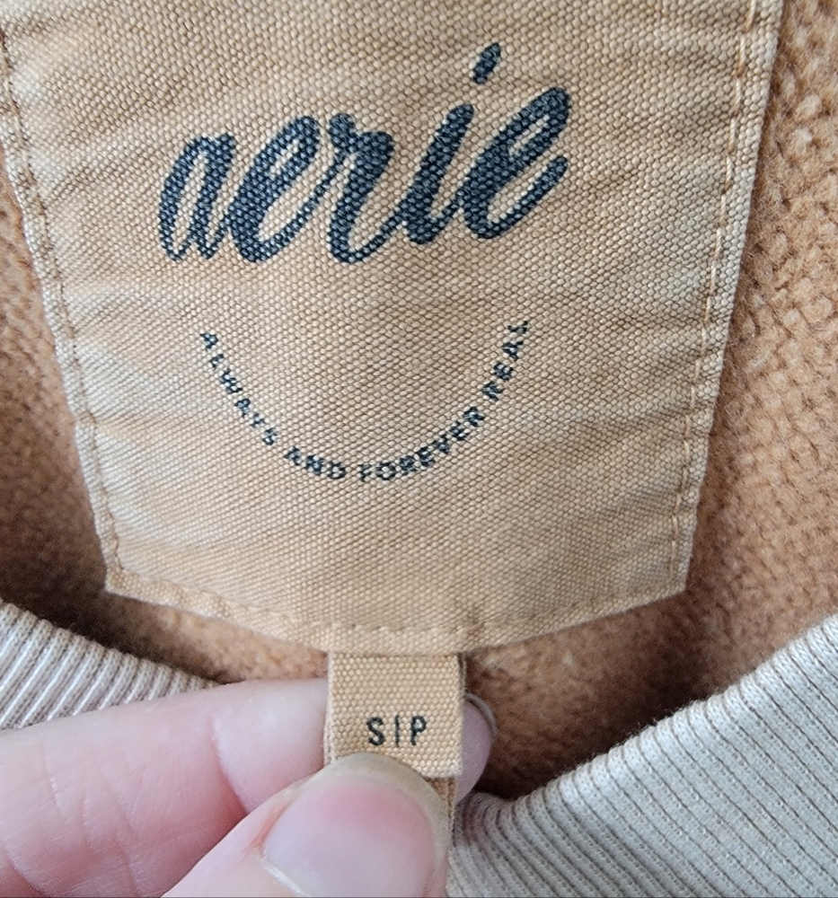 Aerie Soft Beige V-Neck Sweater - Picture 2 of 4